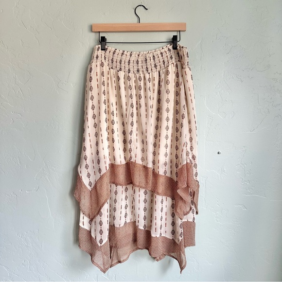 Style & Co. Women Spring Boho Cream Brown‎ Pattern Tiered Midi Maxi Skirt XL NWT - Picture 5 of 8